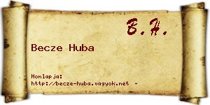 Becze Huba névjegykártya
